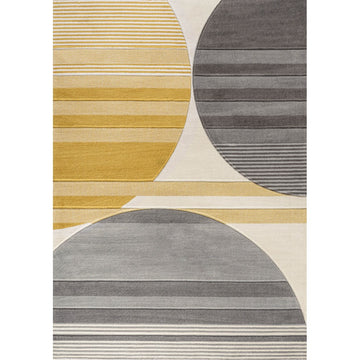Nicky Geometric Striped Circles Area Rug
